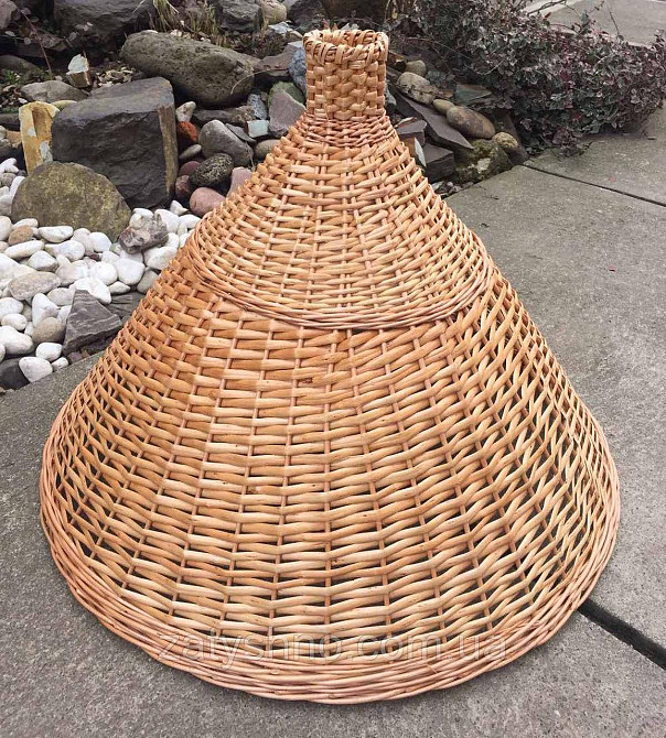 Конусна люстра плетена | люстра з лози /плетена люстри в кафе Київ - фото 6