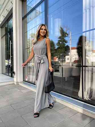 Жіночий комбінезон з широкими брюками "Vita" оптом | Норма і батал Графіт, 42-44 Київ