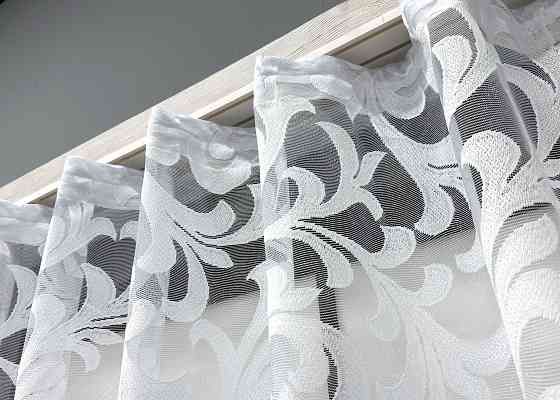 Тюль VR-Textil 1599т Жакард Висотою 120 см Білий 250х120 см (40-254) Київ