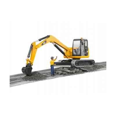 Спецтехніка Bruder Міні-екскаватор Cat з будівельником 1:16 (02466) Вінниця