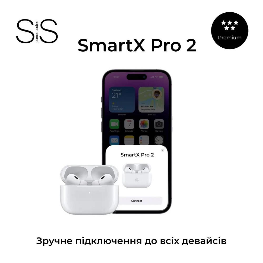 Smartx Навушники бездротові TWS SmartX Pro 2 Premium Bluetooth навушники з мікрофоном SAP2P Коломыя - изображение 3