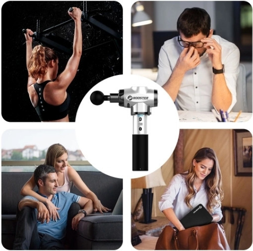 Перкусійний м'язовий ударний масажер Booster Е тригерних точок Сріблястий Київ - фото 10