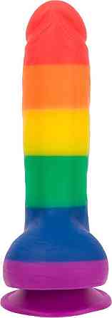 Райдужний фалоімітатор ADDICTION - JUSTIN - 8 "- RAINBOW, 20,3 см, силікон, вібропуля в подарунок Sex Aura Київ