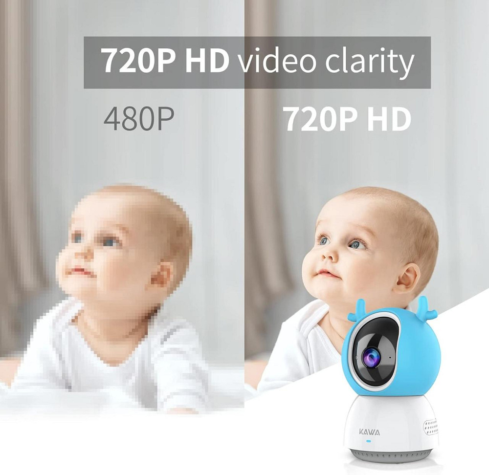 KAWA S6 Видеоняня с камерой и аудио, 5-дюймовый HD экран 720P, непрозрачный экран, ночное видение, 4000 мАч, 2 Київ - фото 3