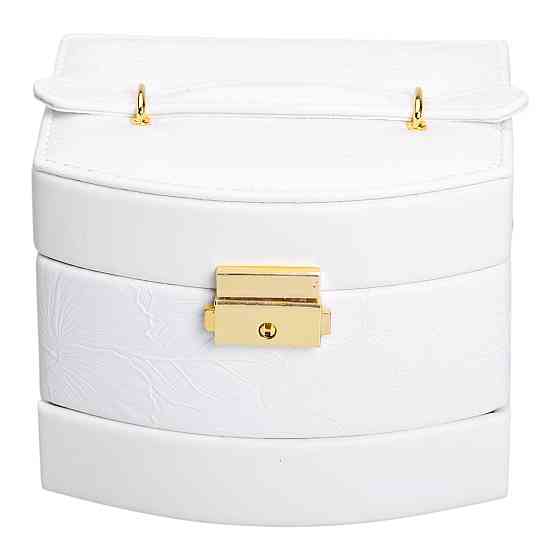 Шкатулка для украшений из эко кожи 3 яруса с замком органайзер для ювелирных изделий HP-5-23W Киев