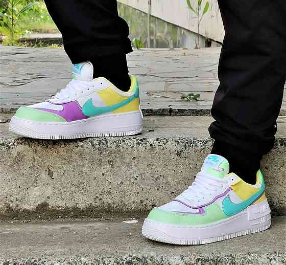 Кросівки Nike Force Білі Жіночі Квітн Шкіряні Найк Форси Shadow Різнобарвні (розміри: 36,37,38,39,40) Відео Огляд — 2 Дніпро