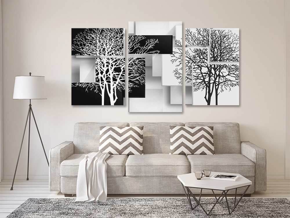 Модульна картина у вітальню/ спальню Чорне-Біле Дерево Art-559_3 70x130 см Київ - фото 2
