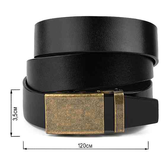 Ремень мужской с пряжкой латунь Vintage 20263 Черный Киев