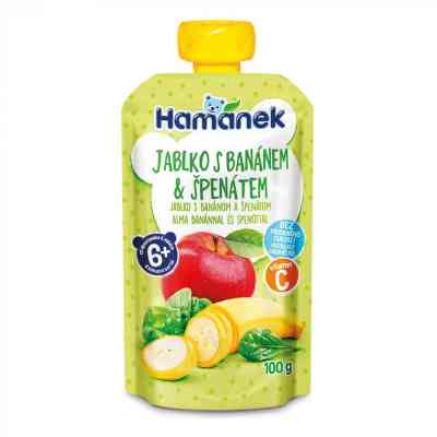 Дитяче пюре Hamanek Яблуко з бананом та шпинатом 100 г (8595139798444) Вінниця