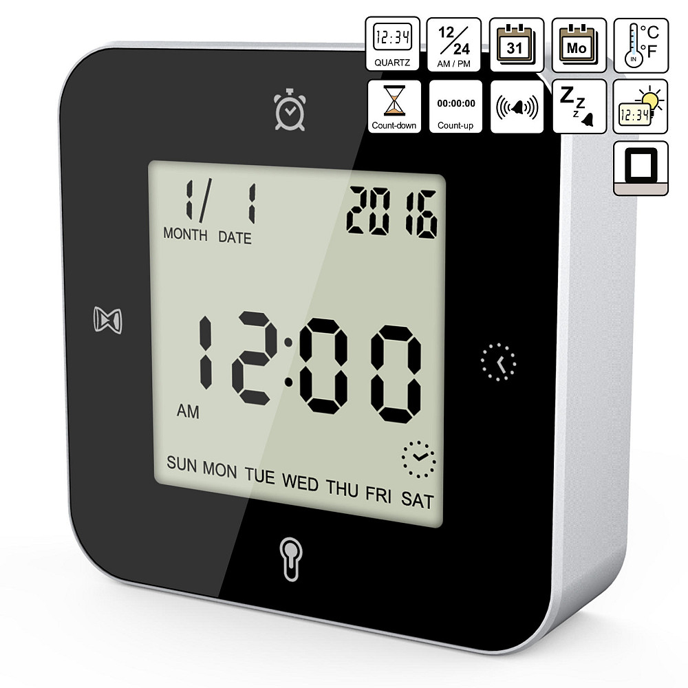 Годинник настільний Technoline WT344 Black/Silver (WT344) Київ - фото 4