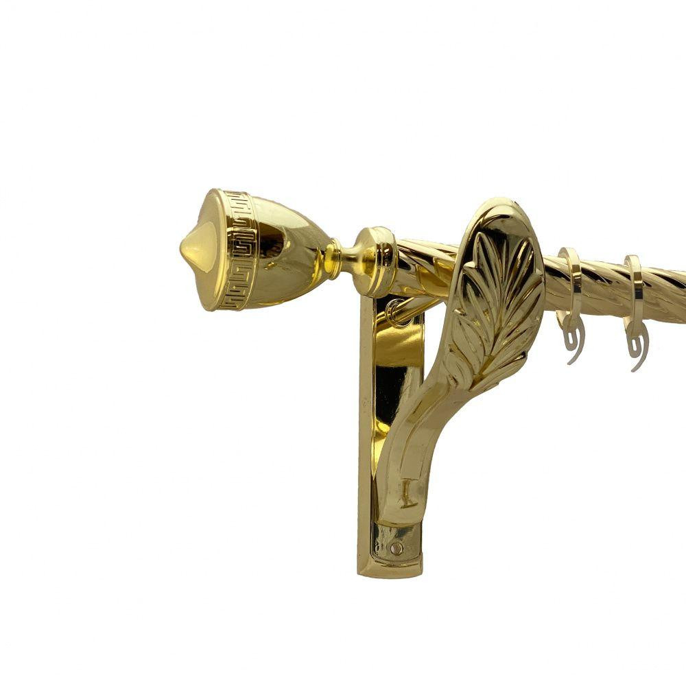 Карниз Orvit Афіна металевий однорядний ретро скручена труба кільце фасонне металеве  Золото 25 мм 240 см (00-00010817) Львів - фото 1