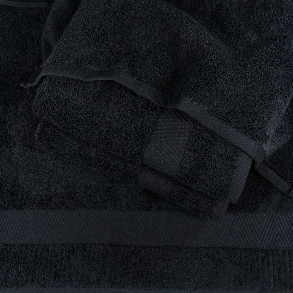 Рушник махровий для обличчя та рук 40x70см Преміум якості Зеро Твіст Бордюр 550г/м2 (Чорний) Суми - фото 5