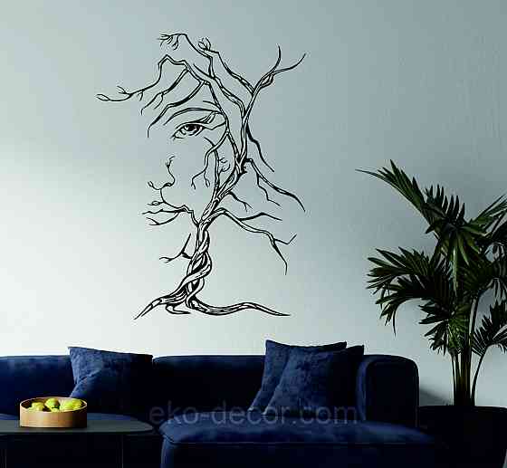 Декоративное настенное Панно «Дерево лицо» Декор на стену 70*51 см, Черный Киев