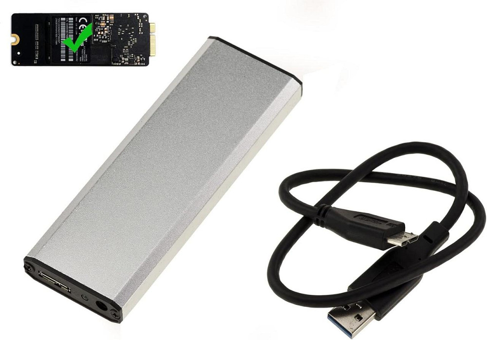Корпус для SSD Mac Pro 2012 8+18 пін USB 3.0 5Гбіт алюміній Plug and Play чорний сірий Київ - фото 1