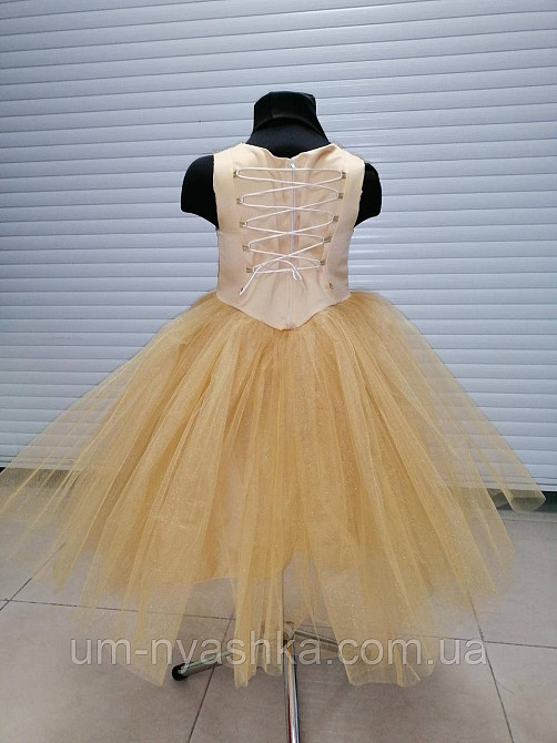 Золоте нарядне плаття на дівчинку Дитячі нарядні сукні з блискітками Кривий Ріг - фото 3
