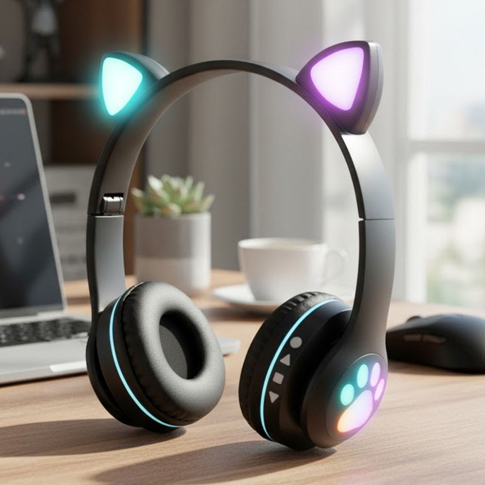 Беспроводные наушники с кошачьими ушками,VZV-23M,Черные SBR Киев - изображение 1