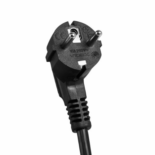 Мережевий подовжувач із заземленням 4 розетки 3м з кнопкою чорний VF-PD43G-B Oncord Videx Житомир - изображение 5