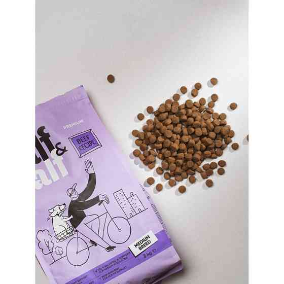 Сухой корм Half&Half для взрослых собак средних пород, с говядиной, 12 кг Винница