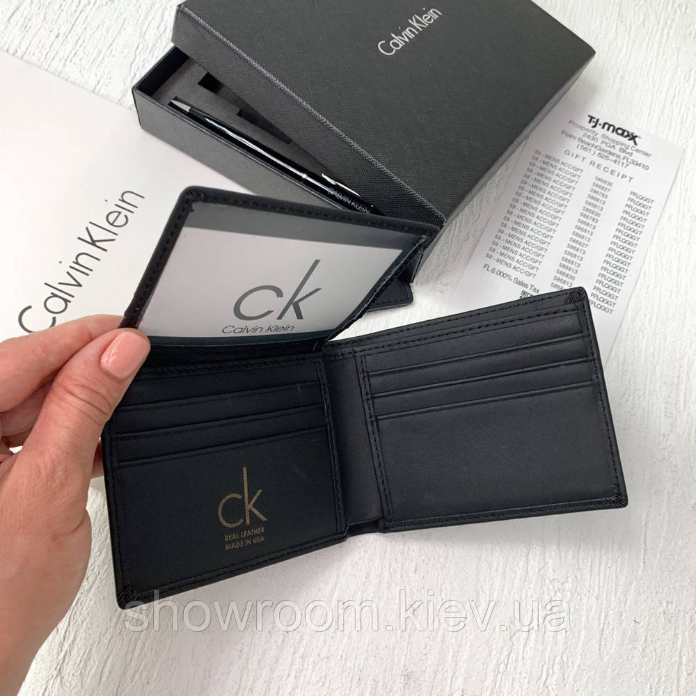 Мужской комплект Calvin Klein: кожаное портмоне + брелок в подарочной коробке (8877-3) Киев - изображение 4
