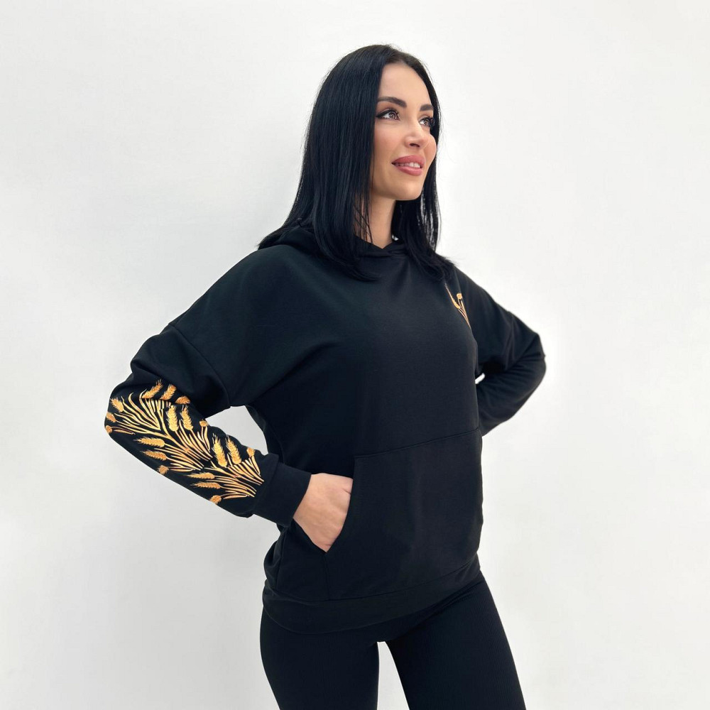 Демисезонный женский худи с принтом 