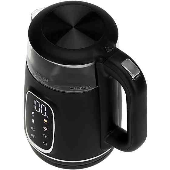 Електрочайник Adler AD 1305 black silver 1850-2200Вт/ 1.7л/ скло/ встановлення температури/ Вінниця
