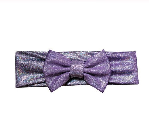 Блискуча бузкова дитяча пов'язка - окружність 38-44см, бант 10см Київ - фото 1