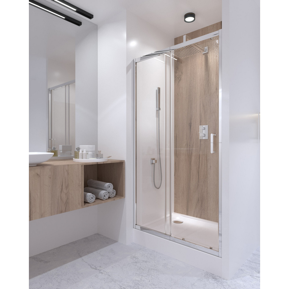 Душевая дверь в нишу Qtap Taurus CRM201-11.C6 97-108x200 см, стекло Clear 6 мм, покрытие CalcLess Киев - изображение 9