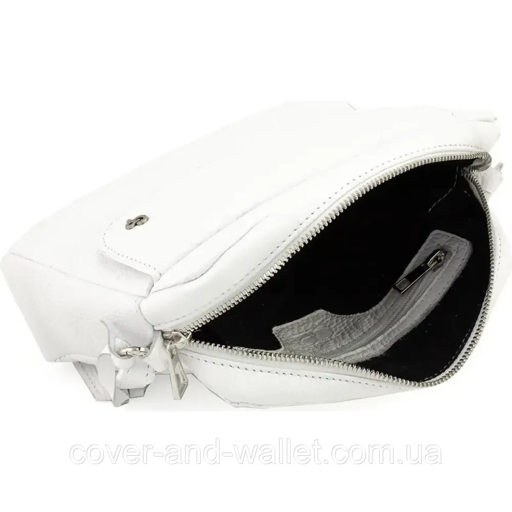 Модная женская сумка-кроссбоди белого цвета из натуральной кожи высокого качества Grande Pelle 755702 Киев - изображение 6