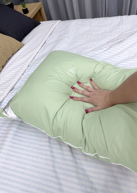 Подушка для сна гипоаллергенная Decorator Bamboo 50x70х20 см, цвет фисташковый (84-176) Киев - изображение 5