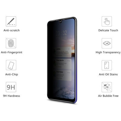 Стекло защитное Drobak Anti Spy Samsung Galaxy M12 (474783) Винница - изображение 2