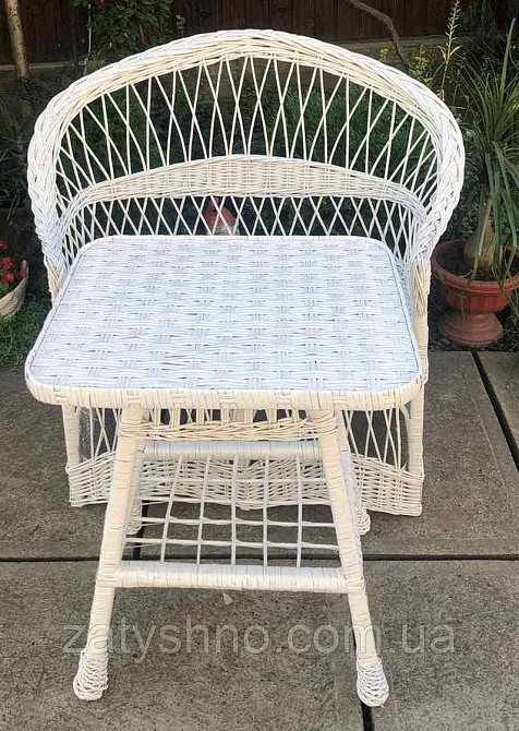 Диван и стол плетеный |Мебель из лозы  диваном |мебель плетеная белая со столом журнальным Киев - изображение 6