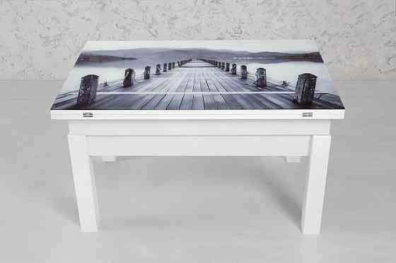 Стіл-трансформер ФЛАЙ, білий+скло (міст) fp-1118 Київ