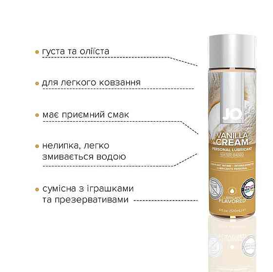 Смазка на водной основе JO H2O — Vanilla Cream (120 мл) без сахара, растительный глицерин Sex Aura Киев