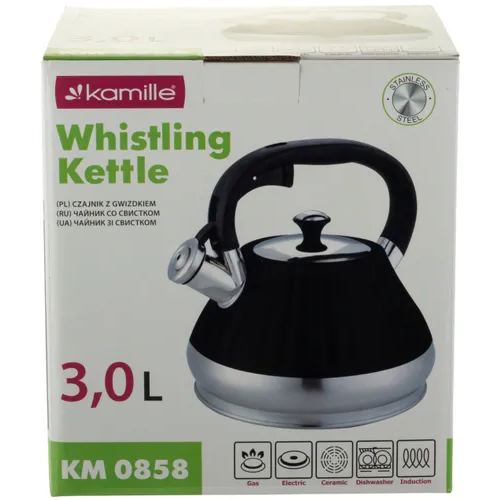 Чайник 3л нержавіюча сталь зі свистком з ручкою 