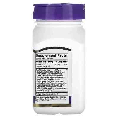 Вітамінно-мінеральний комплекс 21st Century Ресвератрол із екстрактом червоного вина, 200 мг, Resveratrol Red (CEN-27285) Вінниця