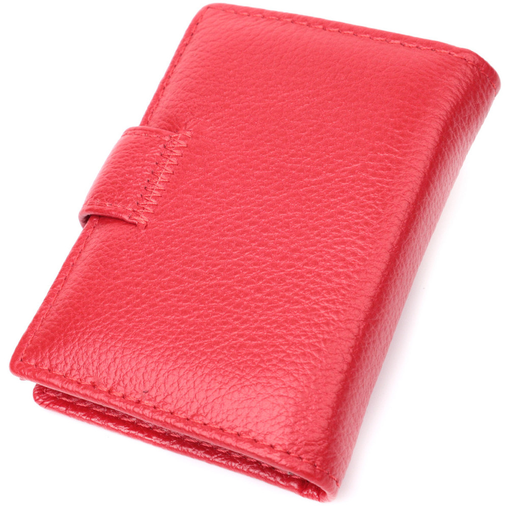Містка візитниця з натуральної шкіри Червоний (ST Leather) Київ - фото 6