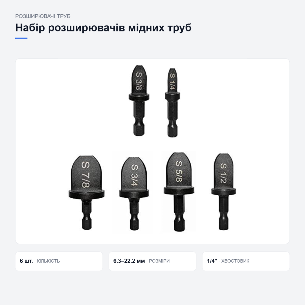 Набір розширювачів мідних труб із фаскою Київ - фото 10