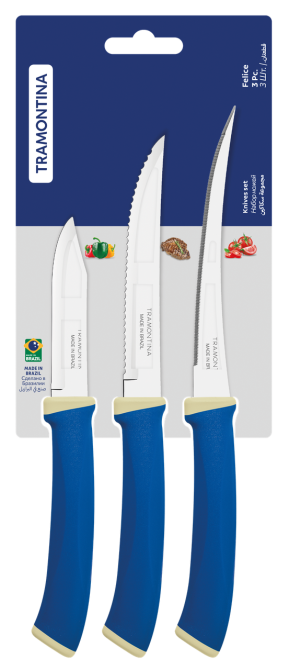 Набор ножей TRAMONTINA FELICE blue, 3 предмета (6852762) Киев - изображение 3