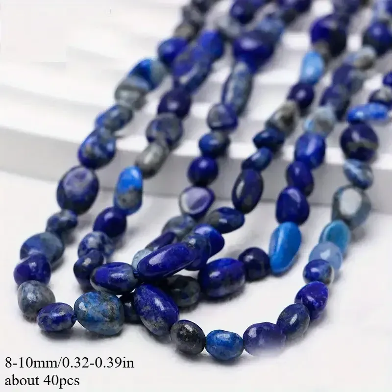 Лазурит натуральний галтовка 8–10 мм, набір ~40 намистин для прикрас і рукоділля Київ - фото 3