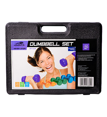 Набір гантелей в кейсі 12 кг. PowerPlay 4118 Fitness Dumbells (2шт.*1кг. 2шт.*2кг. 2шт.*3кг.) Кам'янське - фото 10