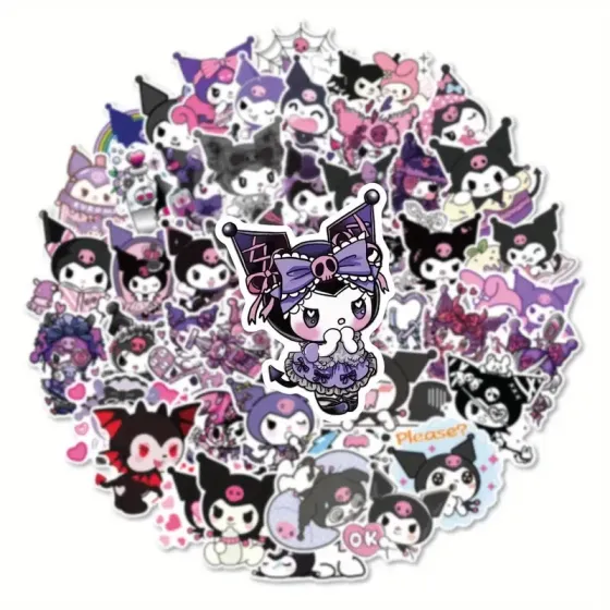 Набор стикеров Kuromi 59 шт – кавайные наклейки Sanrio для декора Киев