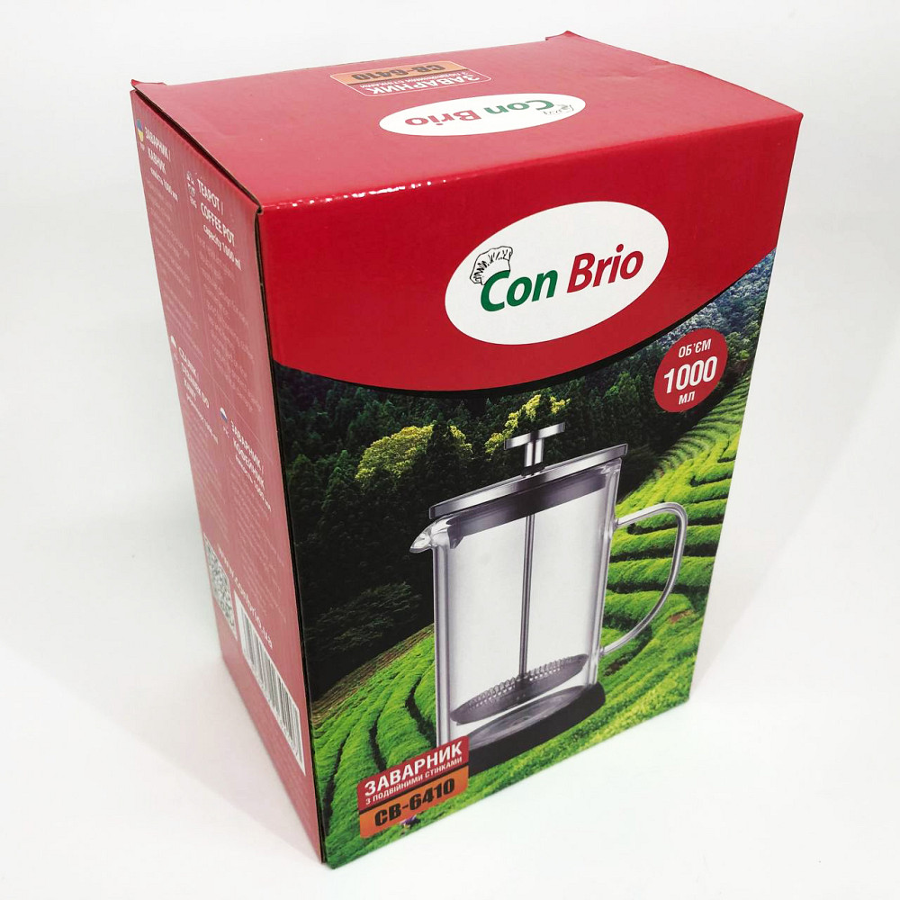 Приготовление чая с помощью пресс-заварника Con Brio 1л CB-6410 1 л, Простой френч-пресс SI-47 Львов - изображение 9