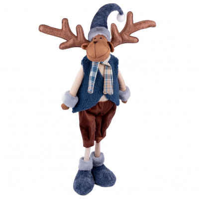 Новогодняя фигурка Novogod`ko Олень в синем жилете, 68 см (974644) Винница - изображение 1