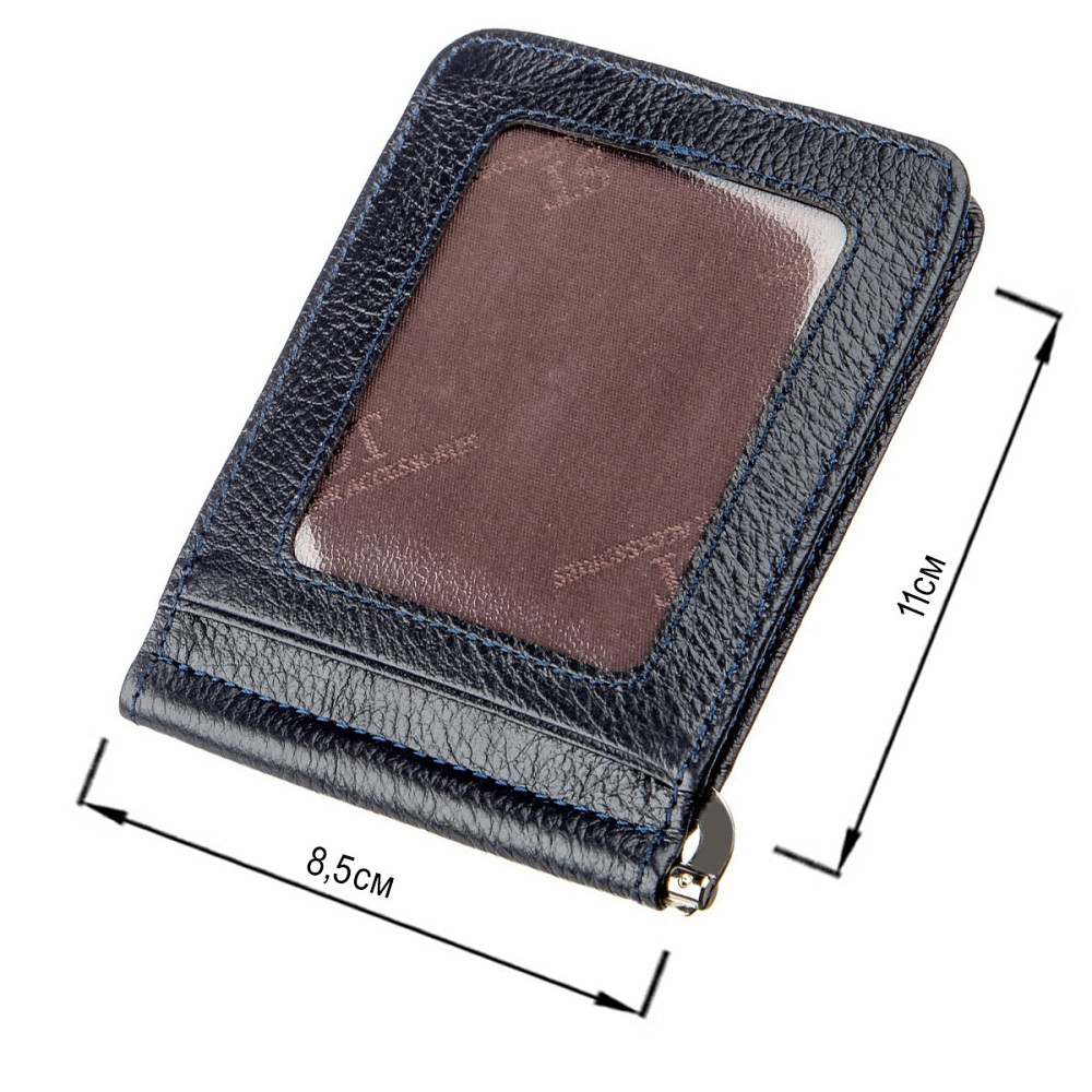 Чоловічий шкіряний затискач для грошей на магніті синій (ST Leather) Київ - фото 19