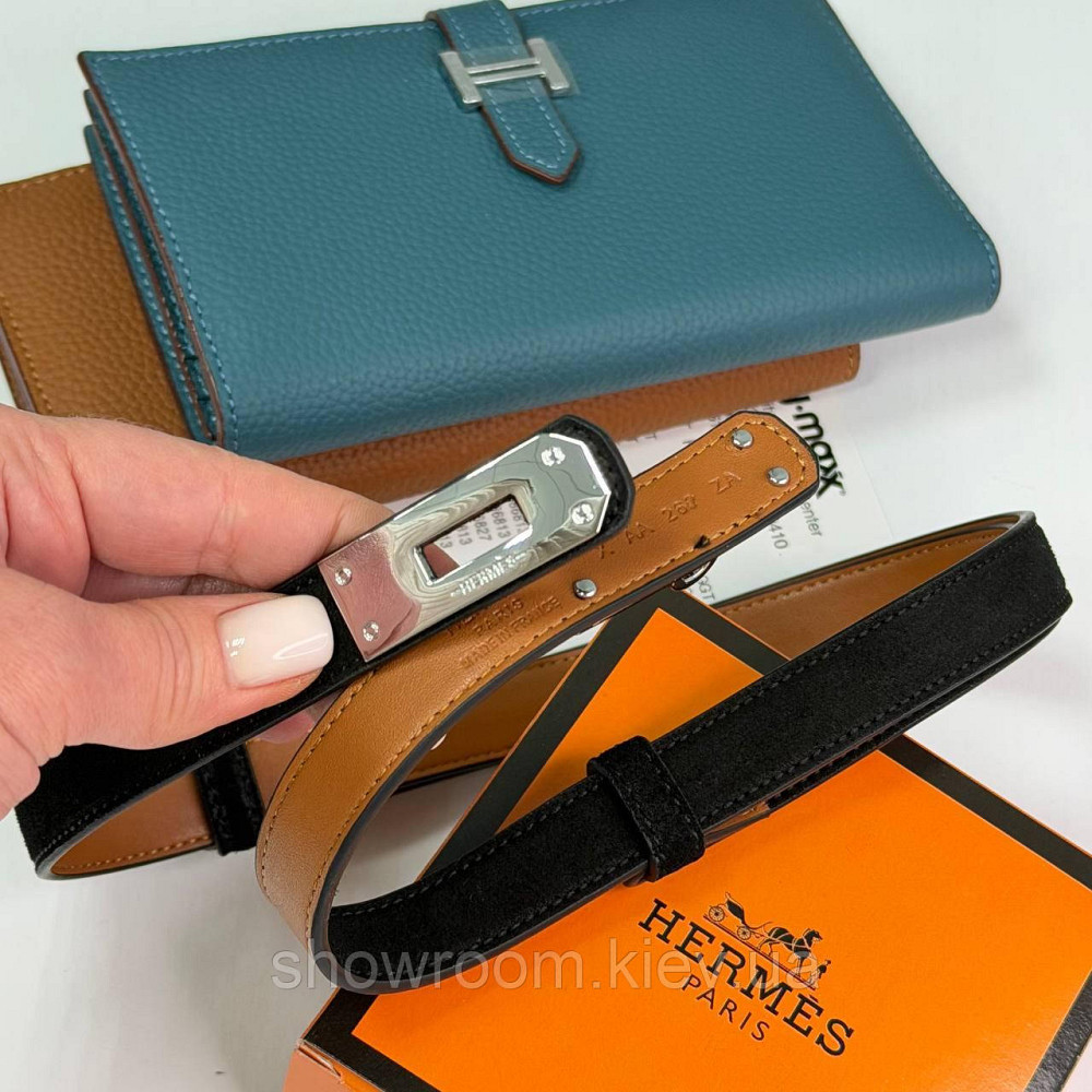 Черный замшевый женский брендовый ремень (280-2) Киев - изображение 4