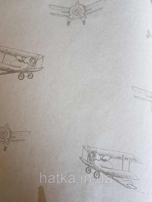 Обои флизелиновые эко Decoprint 21141 Sweet Dreams детские самолеты серые коричневые на бежевом 0,53x10,05 м Киев - изображение 2