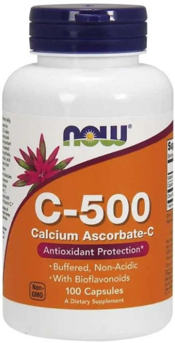 Витамин С и аскорбат кальция Now Foods Vitamin C-500 Calcium Ascorbate-C 100 капсул Киев - изображение 1