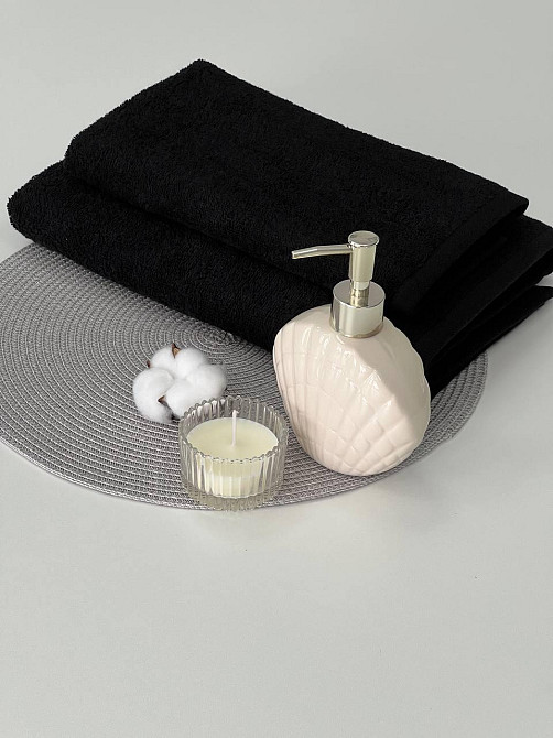 Рушник махровий Ideal Textile однотонний 50х90 см 360 г/м2 (56861134) Для рук та обличчя, графіт Чернівці - фото 4