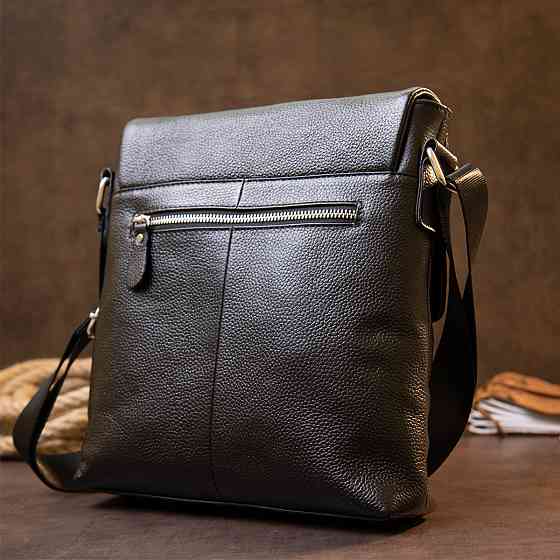 Сумка мужская классическая с клапаном флотар Vintage 20410 Черная Киев