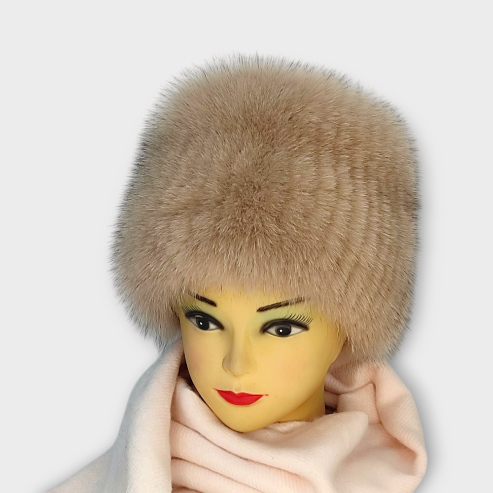 Шапка меховая женская кубанка Шарлотта Бежевый Харьков - изображение 1